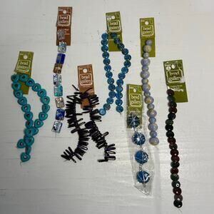 Bead Gallery Millefiori Jasper Turquoise Bead Lot 7 Cards